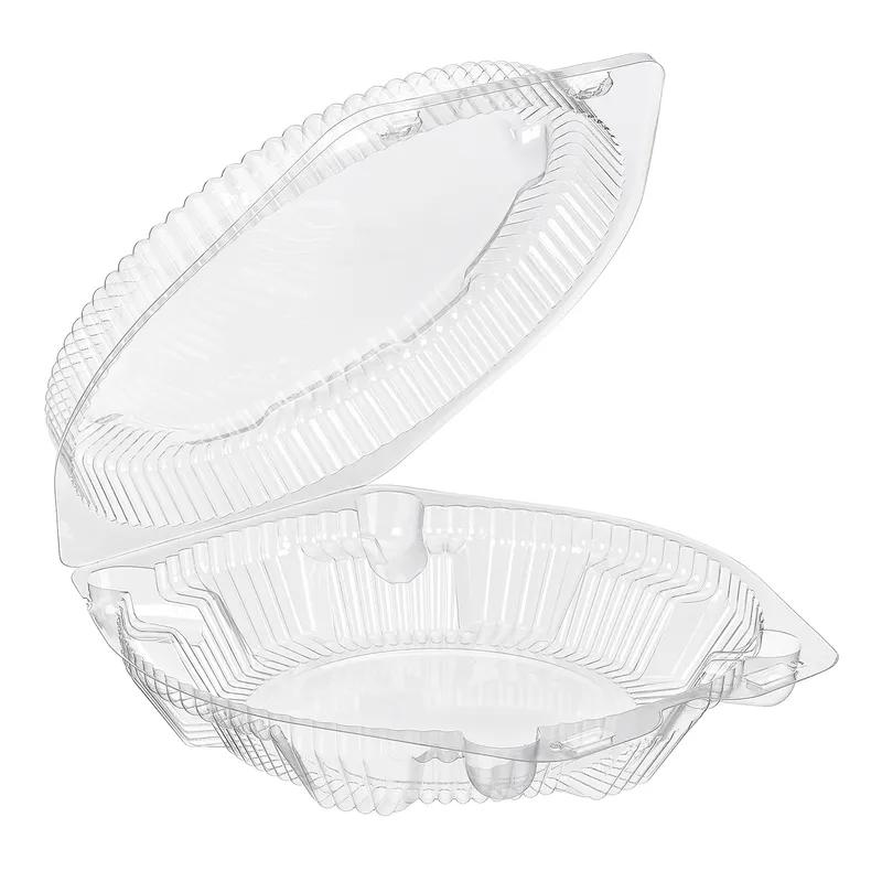 Essentials SureLock Pie Hinged Container With Dome Lid 8 IN RPET Clear Round Shallow 200/Case