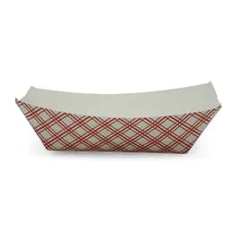 Victoria Bay Food Tray 3 LB Paper Red White Plaid 500/Case