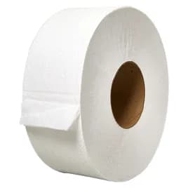 Victoria Bay Toilet Paper & Tissue Roll 3.3 IN 2PLY Recycled Paper White Embossed Jumbo Jr (JRT) 12 Rolls/Case