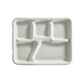Savaday® Cafeteria & School Lunch Tray 5 Compartment Natural 240/Case