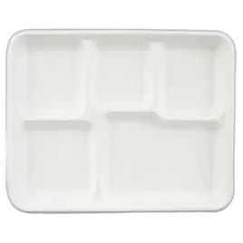 Victoria Bay Cafeteria & School Lunch Tray 9.5X6 IN 5 Compartment Sugarcane Natural 500/Case