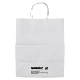 Victoria Bay Shopper Bag Medium (MED) 10X6.75X12 IN Paper #81 White With Handle 250/Case