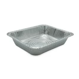 Victoria Bay Steam Table Pan 1/2 Size 128 OZ Aluminum Silver Deep Full Curl 100/Case