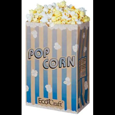 Bagcraft® EcoCraft® Popcorn Bag 8.625X5.5X3.25 IN 85 OZ Paper Poly Blend Blue Stripe 500/Case
