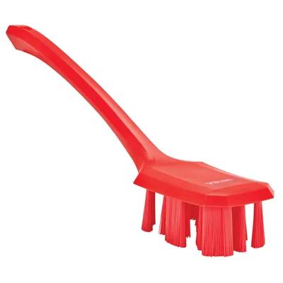 Hand Brush 15.6 IN PP Polyester Red Ultra Safe Technology (UST) Color Coded Short Handle Stiff Bristles 1/Each