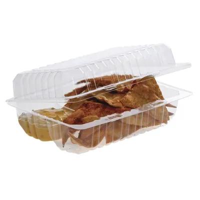 WNA Nacho Take-Out Tray Hinged With Dome Lid 8.063X5.75X3.125 IN 2 Compartment OPS Clear Rectangle 250/Case