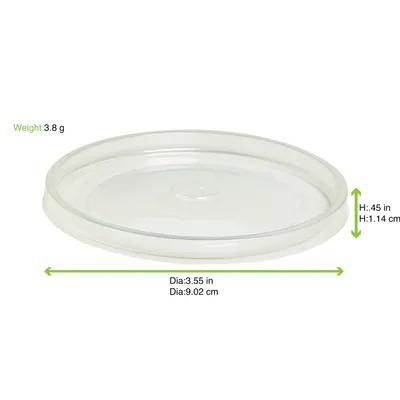 Lid Flat 3.55 IN PP Clear For Soup Container 50 Count/Pack 10 Packs/Case 500 Count/Case