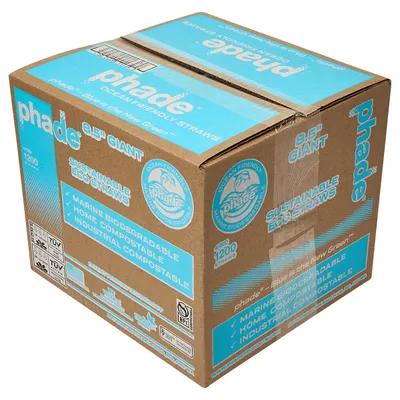 phade® Giant Straw 0.284X8.5 IN PHA Teal Paper Wrapped 300 Count/Pack 4 Packs/Case 1200 Count/Case