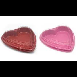 Take-Out Container Base & Lid Combo With Flat Lid 20 OZ Plastic Pink Red Heart 50/Case