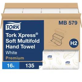 Tork Xpress Folded Paper Towel H2 9.5X9.125 IN 9.125X3.2 IN White Multifold Z Refill 135 Sheets/Pack 16 Packs/Case