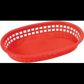 Platter Basket 10.625X7.125X1.5 IN Plastic Red Oval Dishwasher Safe 12/Dozen