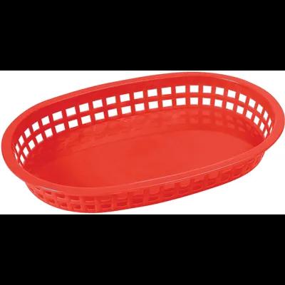 Platter Basket 10.625X7.125X1.5 IN Plastic Red Oval Dishwasher Safe 12/Dozen