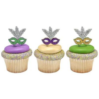 Cake & Cupcake Topper Pick 3X1.6X0.1 IN Mardi Gras Mask 144/Each