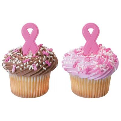 Cake & Cupcake Topper Pick 2.85X0.85X0.1 IN Pink Ribbon 144/Case