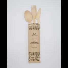 Cutlery Kit Wood Medium Weight With Napkin 400/Case