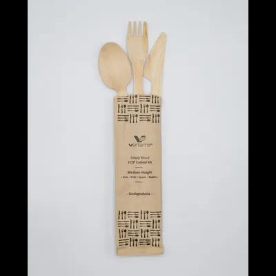 Cutlery Kit Wood Medium Weight With Napkin 400/Case