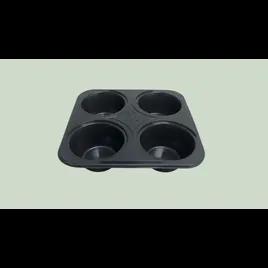 Muffin Tray 4 Compartment CPET Black 250/Case