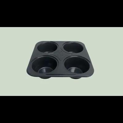 Muffin Tray 4 Compartment CPET Black 250/Case