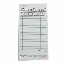 Guest Check 3.5X6.75 IN Cardboard Green 1-Part Medium Single Copy Paper 50 Sheets/Pack 50 Packs/Case 2500 Count/Case