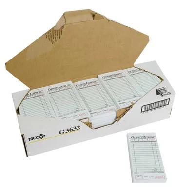 Guest Check 3.5X6.75 IN Cardboard Green 1-Part Medium Single Copy Paper 50 Sheets/Pack 50 Packs/Case 2500 Count/Case