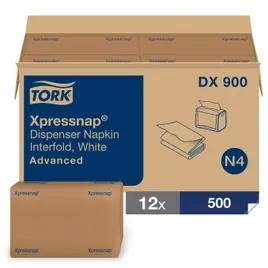 Tork Xpressnap® Dispenser Napkins 8.5X13 IN 4.25X6.5 IN White Paper Interfold Refill Embossed 2000 Count/Case