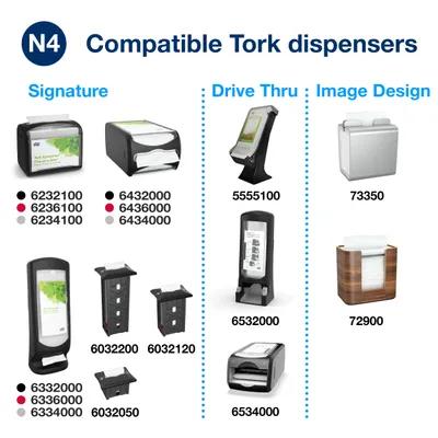 Tork Xpressnap® Dispenser Napkins 8.5X13 IN 4.25X6.5 IN White Paper Interfold Refill Embossed 2000 Count/Case