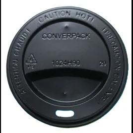 Lid Dome PS Black For 12-16 OZ Hot Cup Sip Through 1000/Case