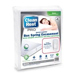 CleanRest® PRO Box Spring Encasement Queen White Vinyl Waterproof Washable Zipper 3/Case