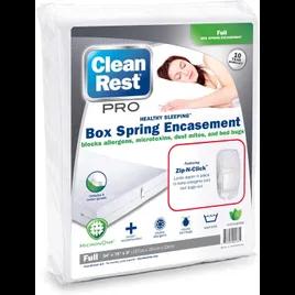 CleanRest® PRO Box Spring Encasement Full White Vinyl Waterproof Washable Zipper 3/Case