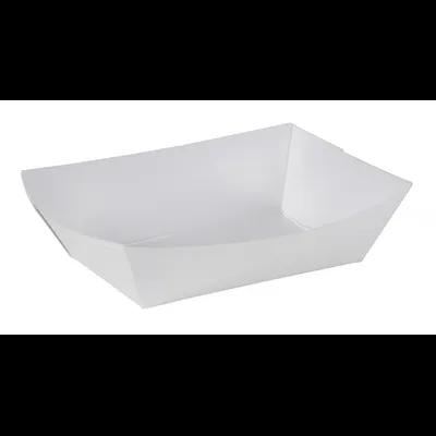 Food Tray 0.25 LB SBS Paperboard White Rectangle 1000/Case