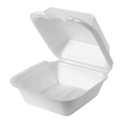 Snap-it Sandwich Take-Out Container Hinged 5.81X5.69X3.13 IN Foam White Square 125 Count/Pack 4 Packs/Case