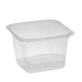 Deli Container Base 16 OZ PET Clear Square 480/Case