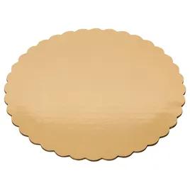 Cake Board 8 IN Corrugated Paperboard Gold Round Scalloped 200/Case