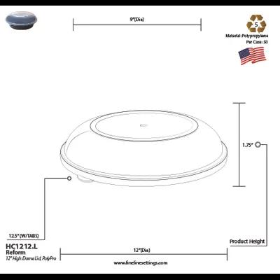 ReForm Lid 12 IN PP Clear Round For Bowl 50/Case