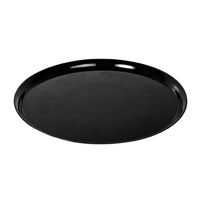 Platter Pleasers Serving Tray 12 IN Plastic Black Round 25/Case