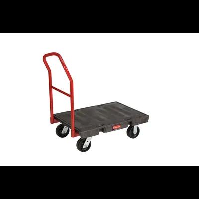 Platform Truck Small (SM) 36X24X9.25 IN 2000 LB Black Red Plastic Heavy Duty With Casters 1/Each