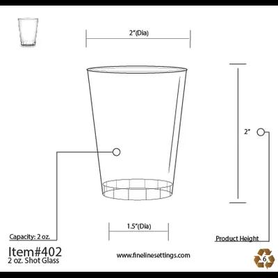 Cup Shot 2 OZ Plastic Clear 2500/Case