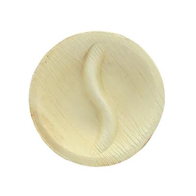 Plate 3.5 IN Palm Leaf Natural Ying Yang 10 Count/Pack 10 Packs/Case 100 Count/Case
