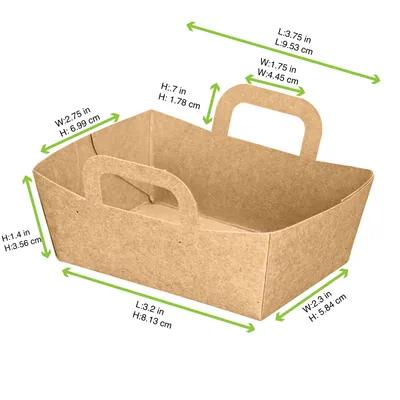 Food Tray Mini 2 OZ Corrugated Cardboard Kraft 100 Count/Pack 5 Packs/Case 500 Count/Case