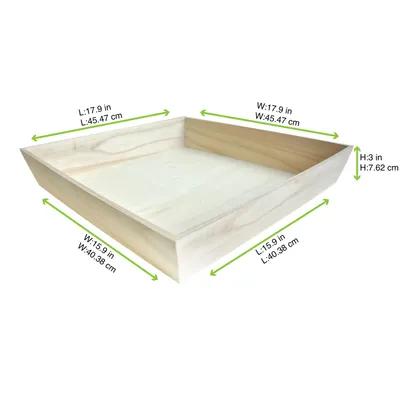 Serving Tray 17.9X17.9X3 IN Wood Natural Heavy Duty Grease Resistant 10 Count/Case