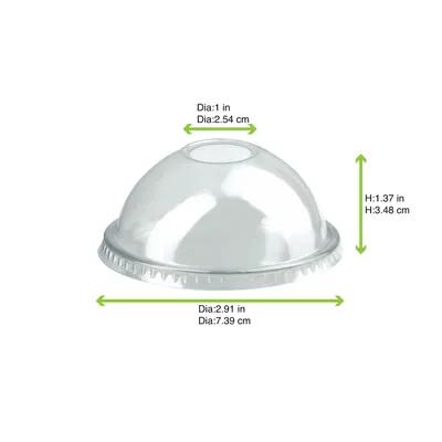 Lid Dome 2.91X2.91X1.37 IN Plastic Clear For Cup No Hole Freezer Safe 50 Count/Pack 20 Packs/Case 1000 Count/Case