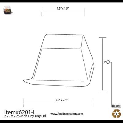 Tiny Temptations Lid Dome 2.25X2.25 IN PET Clear Square For Container 1000/Case