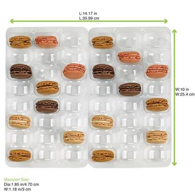 Macaron Cookie Container Insert 48 CT 14.17X10X1.18 IN Plastic Clear Clip 100 Count/Pack 1 Packs/Case 100 Count/Case