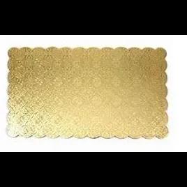 Cake Board 1/2 Size 17.75X13.75 IN Corrugated Paperboard Gold Scalloped 50/Case