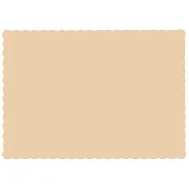 Placemat 10X14 IN Beige Rectangle Scalloped 1000/Case
