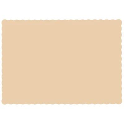 Placemat 10X14 IN Beige Rectangle Scalloped 1000/Case