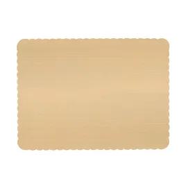 Cake Board Full Size 25.5X17.5 IN Corrugated Paperboard Gold Rectangle Scalloped Double Wall 25/Case