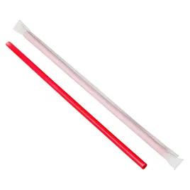 Victoria Bay Giant Straw 10.25 IN PP Red Paper Wrapped 300 Count/Pack 4 Packs/Case 1200 Count/Case