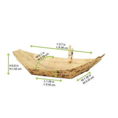 Boat Bowl 1.5 OZ Bamboo Leaf Natural 100 Count/Pack 20 Packs/Case 2000 Count/Case