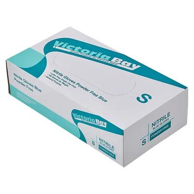 Victoria Bay Examination Gloves Small (SM) Blue Nitrile Rubber Powder-Free 1000/Case